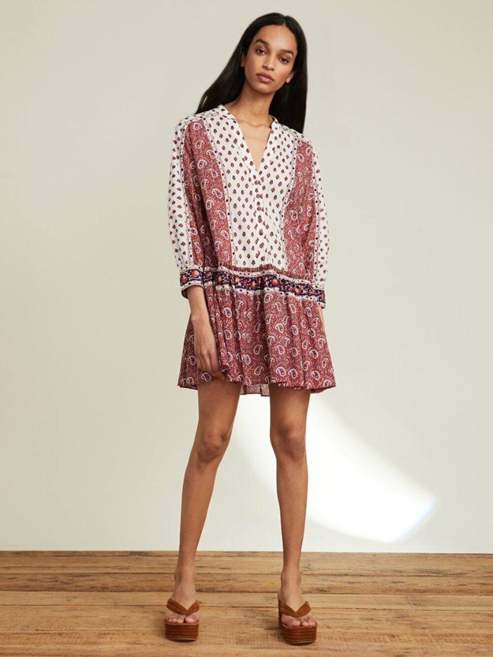 Veronica Beard Jesila Paisely Cotton Mini Dress Size S - Picture 2 of 12